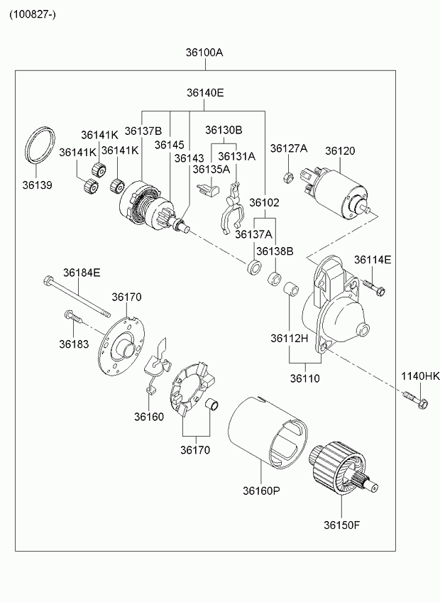 Hyundai 3610026800 - Starter aaoparts.ro