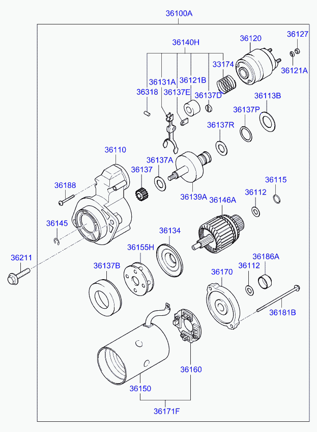 KIA-HYUNDAI 36100-4A010 - Starter aaoparts.ro