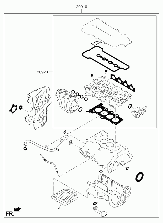 KIA-HYUNDAI 20920-2BK01 - Set garnituri, chiulasa aaoparts.ro