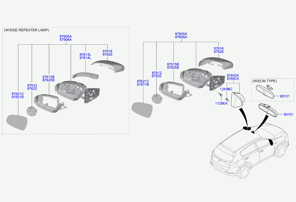 KIA 87620F1100 - Oglinda exterioara aaoparts.ro