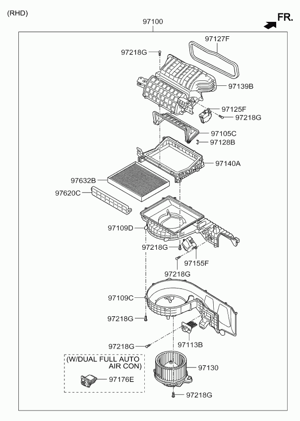 KIA 97113D7000 - Ventilator, habitaclu aaoparts.ro