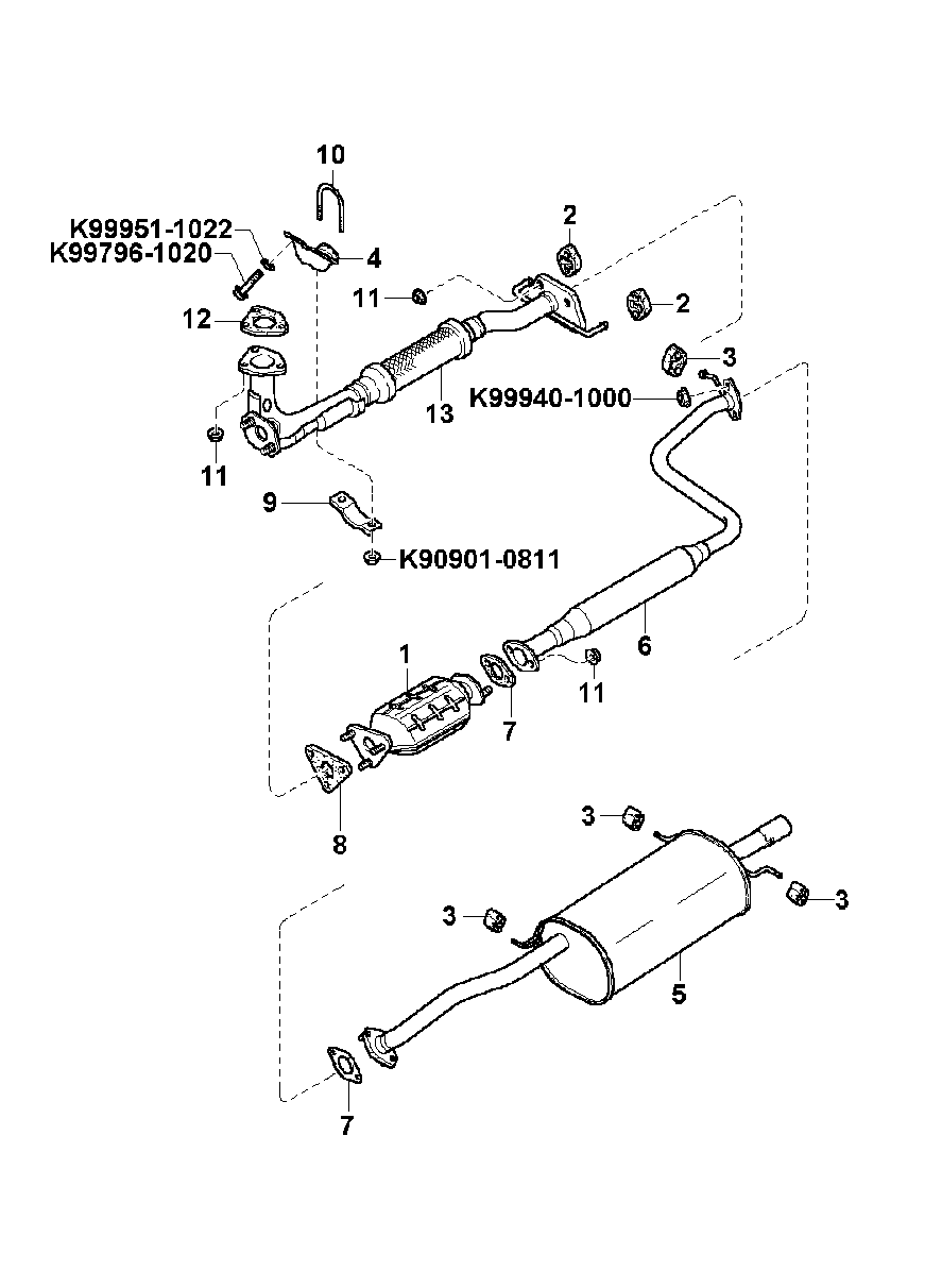 KIA-HYUNDAI 0 K011 40 305 - Garnitura, racord evacuare aaoparts.ro