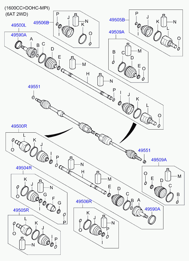 KIA 49535-2L001 - Set articulatie, planetara aaoparts.ro