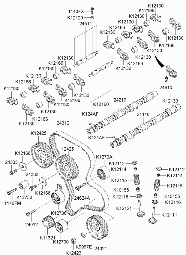 KIA-HYUNDAI 24312 4X000 - Curea de distributie aaoparts.ro