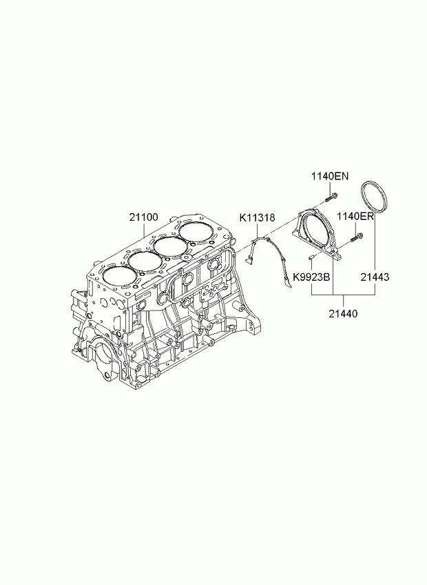 Hyundai 214434X000 - Simering, arbore cotit aaoparts.ro