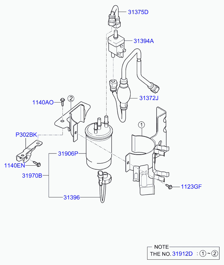 Hyundai 0K52A23570A - Filtru combustibil aaoparts.ro