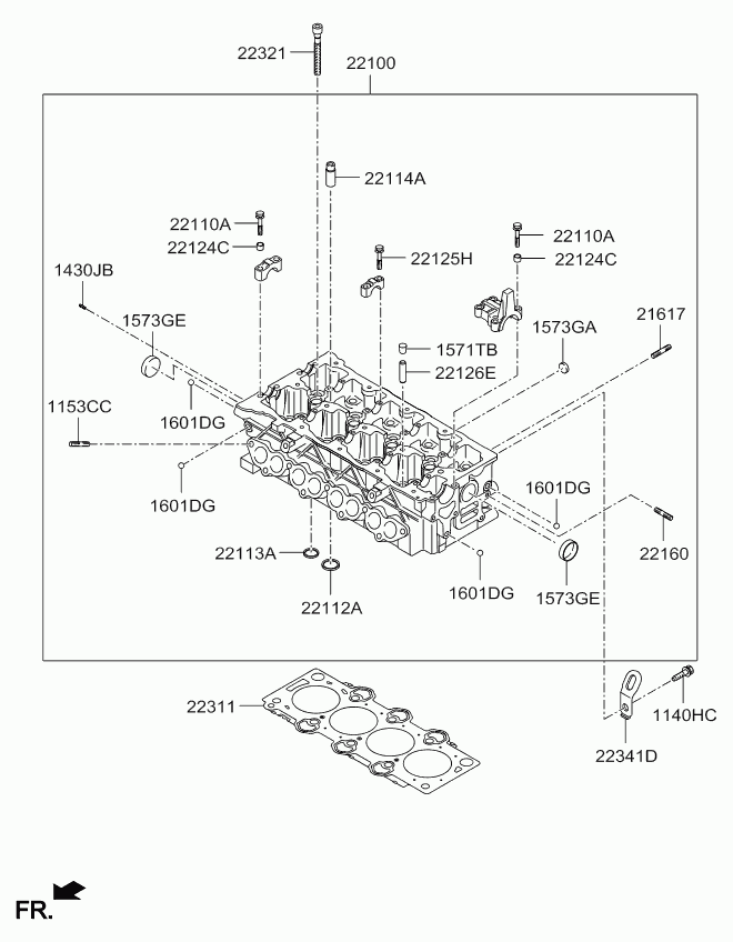 KIA-HYUNDAI 22311-2A701 - Garnitura, chiulasa aaoparts.ro