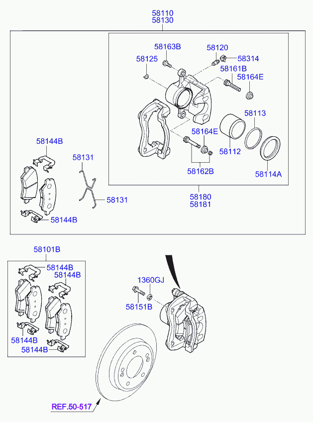 Hyundai 58101-A6A75 - Set placute frana,frana disc aaoparts.ro