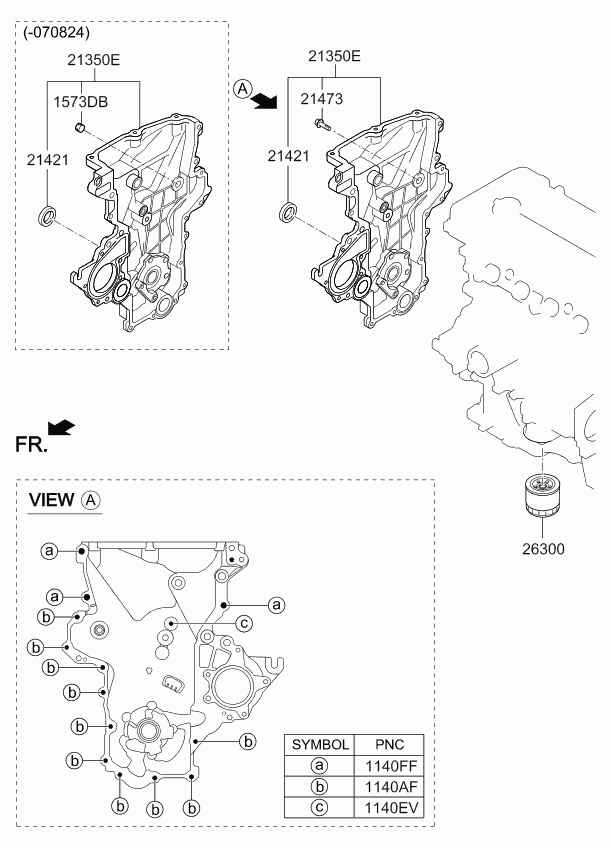 KIA 21350-2B000 - Carcasa distributie aaoparts.ro