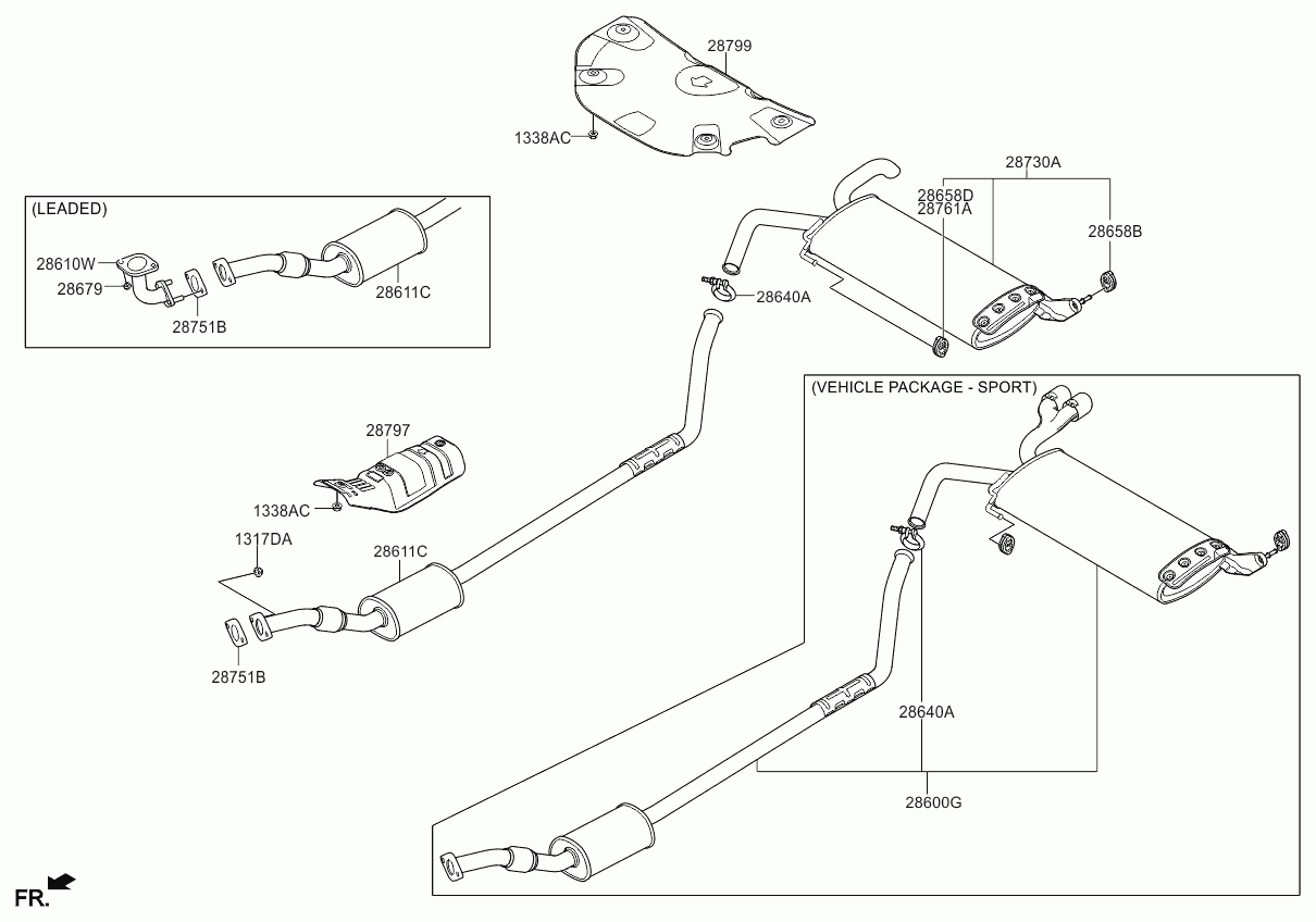 Hyundai 286401C000 - Conector teava, sistem de esapament aaoparts.ro