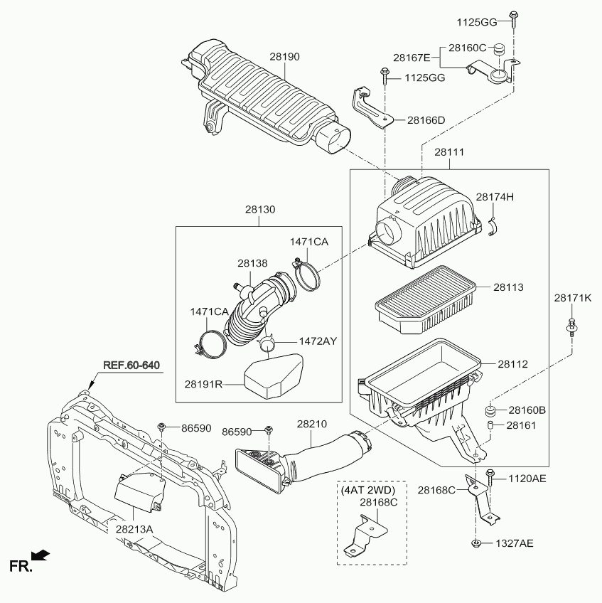 KIA-HYUNDAI 28113-1Y100 - Filtru aer aaoparts.ro