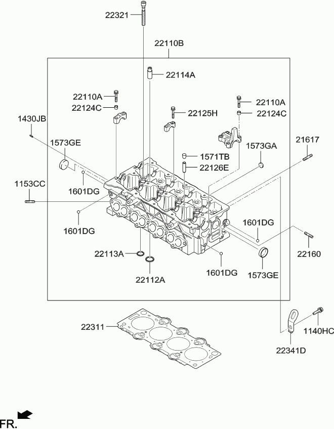 KIA-HYUNDAI 22311-2A701 - Garnitura, chiulasa aaoparts.ro
