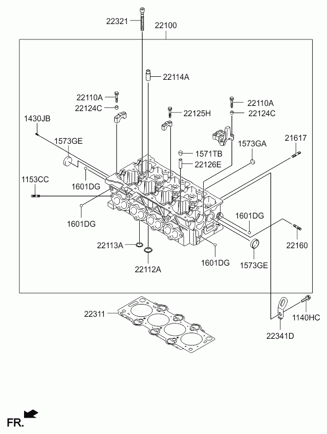 KIA-HYUNDAI 22311-2A701 - Garnitura, chiulasa aaoparts.ro