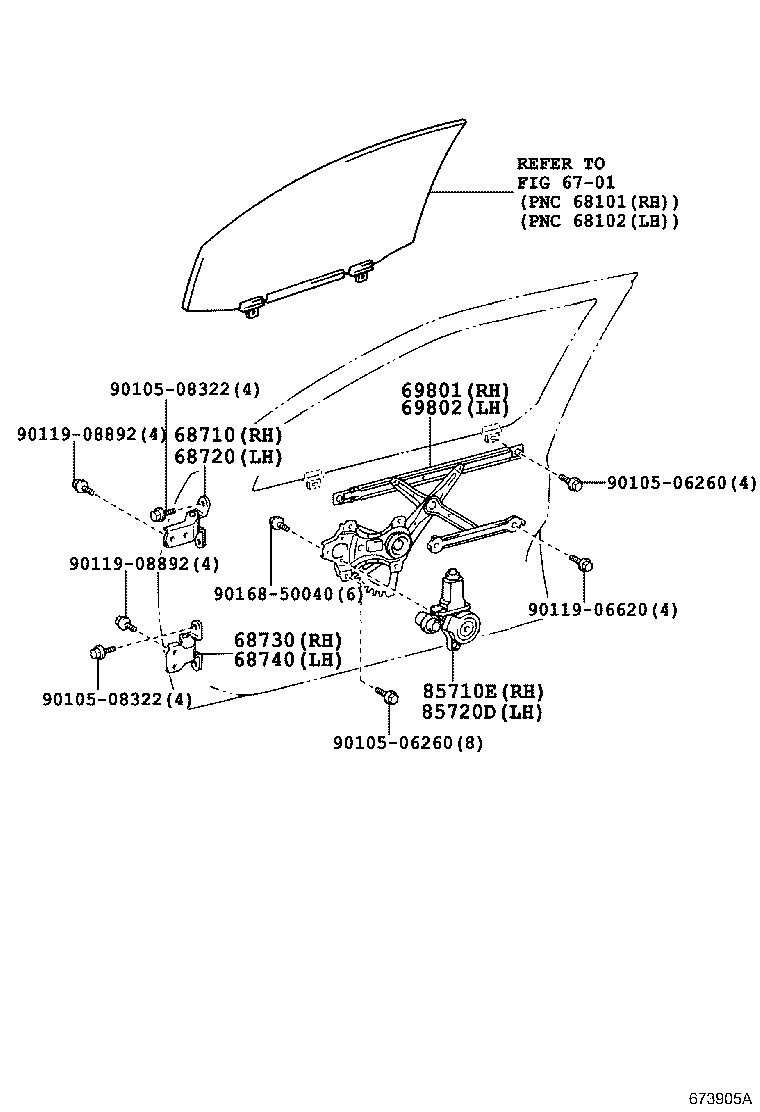 TOYOTA 68720-33030 - Balama usa aaoparts.ro