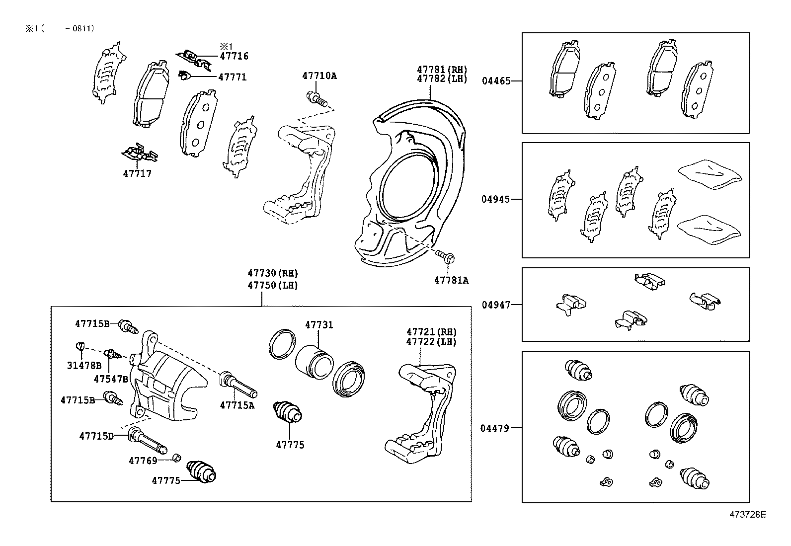 LEXUS 04465-48100 - Set placute frana,frana disc aaoparts.ro