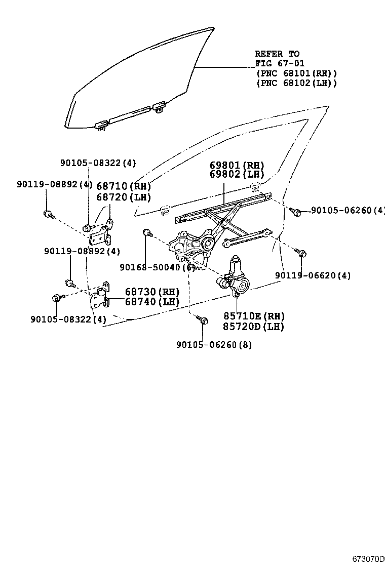 TOYOTA 68720-33030 - Balama usa aaoparts.ro