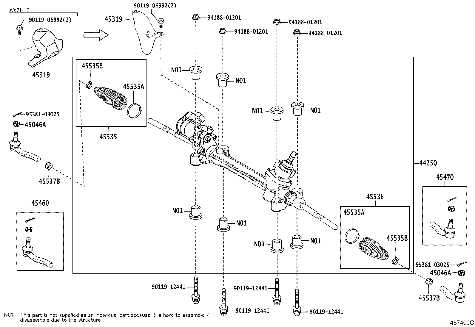 TOYOTA 45538-06030 - Colier de fixare aaoparts.ro