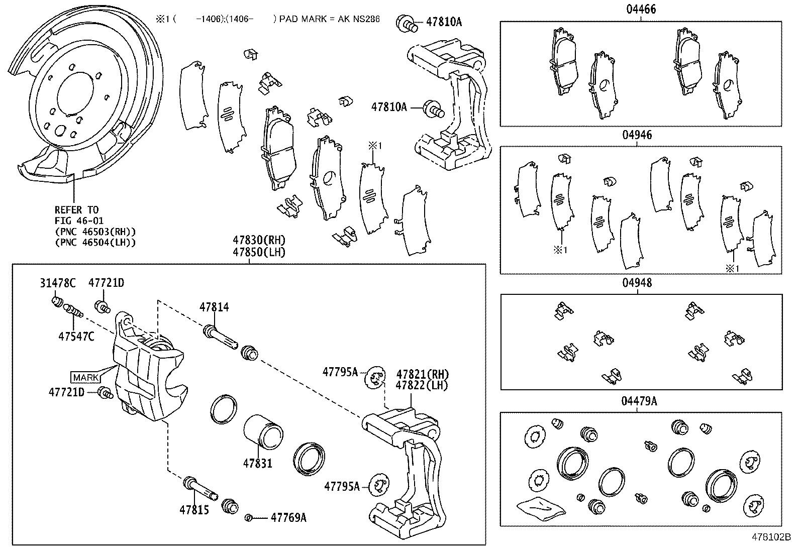 LEXUS 0446630290 - Set placute frana,frana disc aaoparts.ro