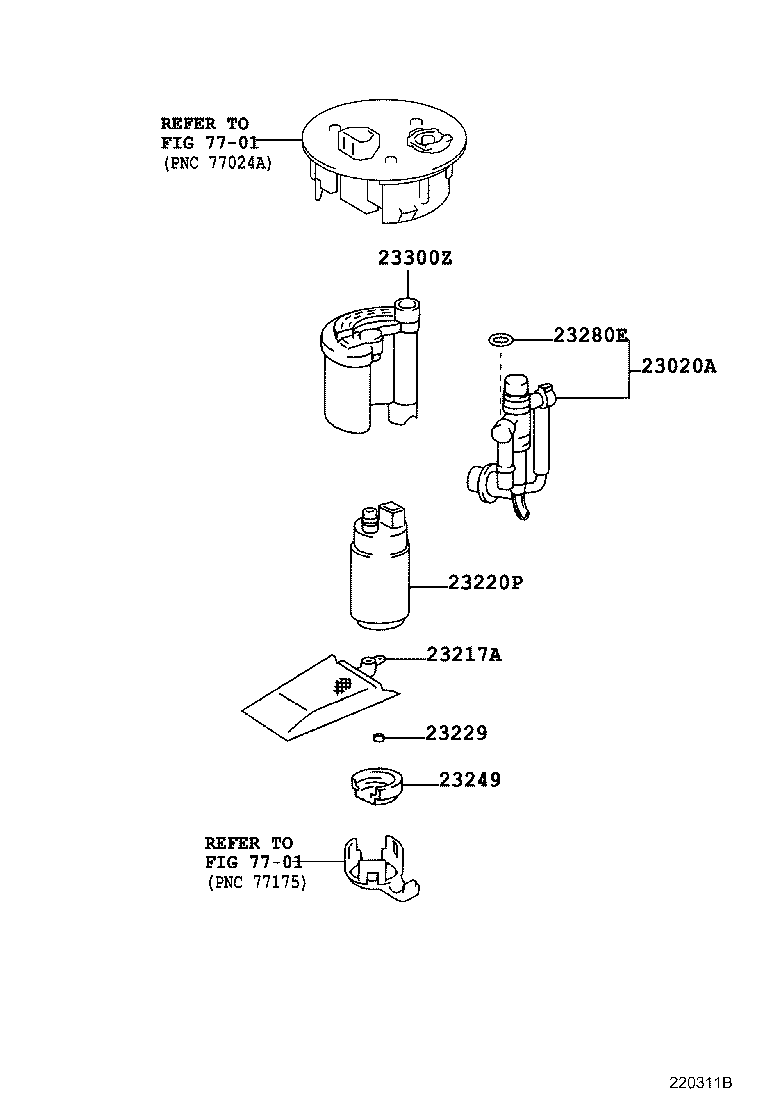 TOYOTA 23300-74330 - Filtru combustibil aaoparts.ro