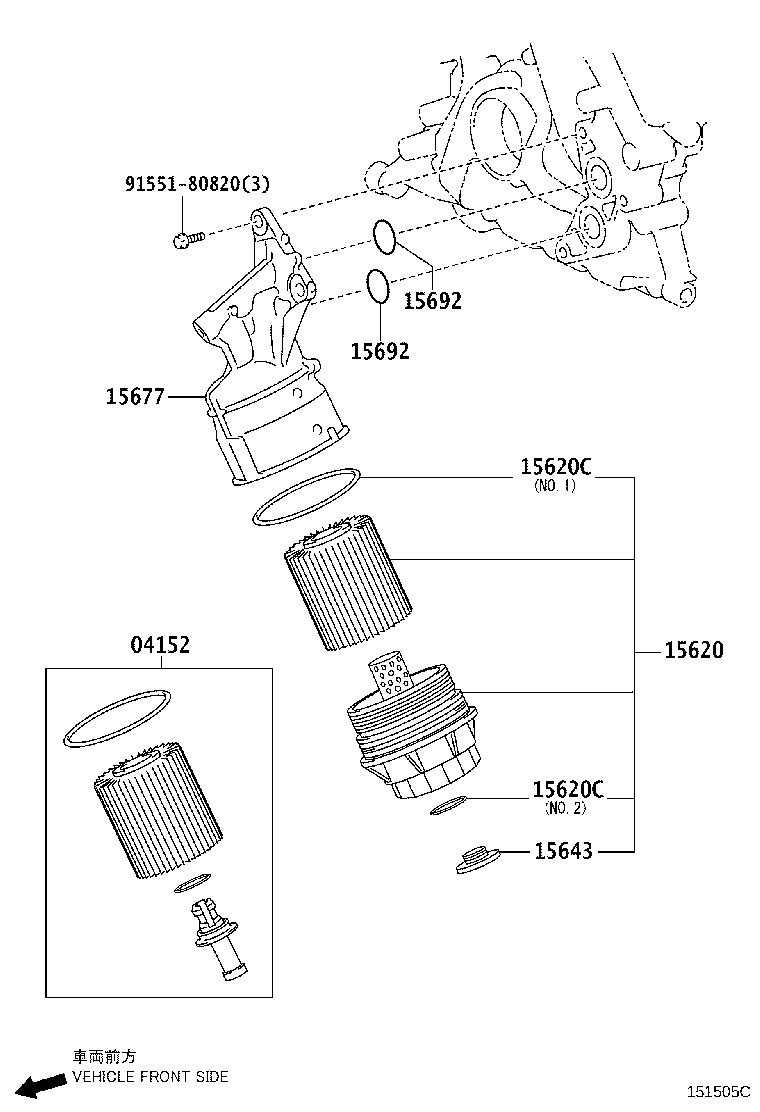 TOYOTA 04152-38010 - Filtru ulei aaoparts.ro
