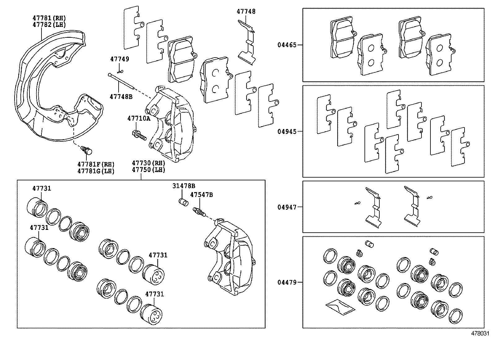 LEXUS 0446530470 - Set placute frana,frana disc aaoparts.ro