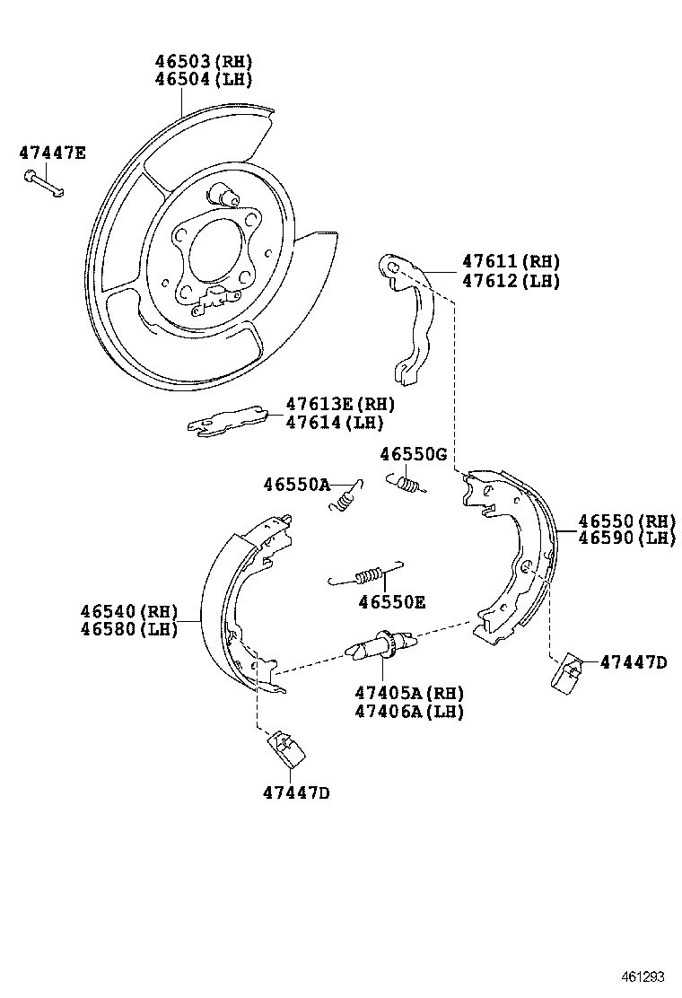 TOYOTA 90015-DY007 - Set accesorii, saboti frana parcare aaoparts.ro