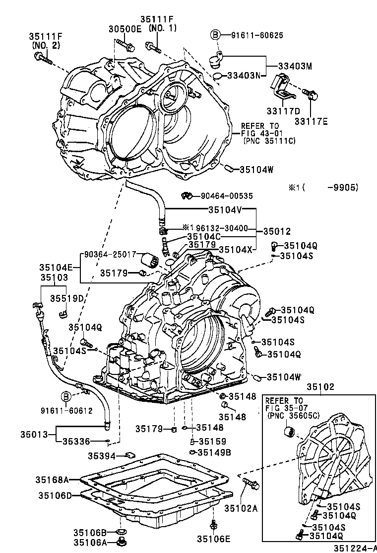 LEXUS 35168-21010 - Garnitura, vana ulei cutie viteza automata aaoparts.ro