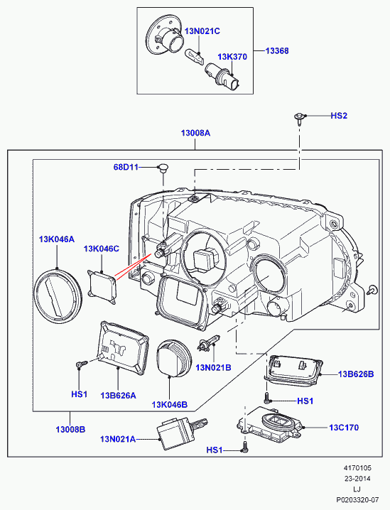 Land Rover LR000703 - Bec, proiector ceata aaoparts.ro