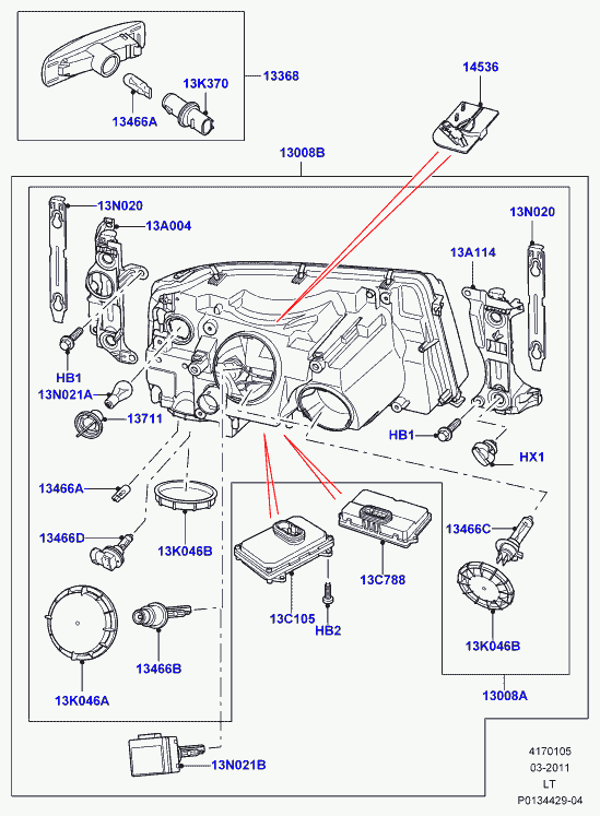 Land Rover LR000705 - Bec, far faza lunga aaoparts.ro