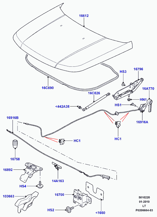 Land Rover LR009106 - Amortizor capota aaoparts.ro