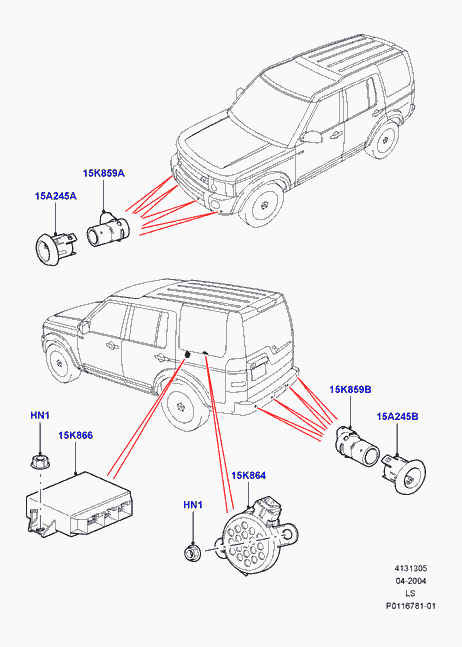 Land Rover YDB500301PMA - Sensor, ajutor parcare aaoparts.ro