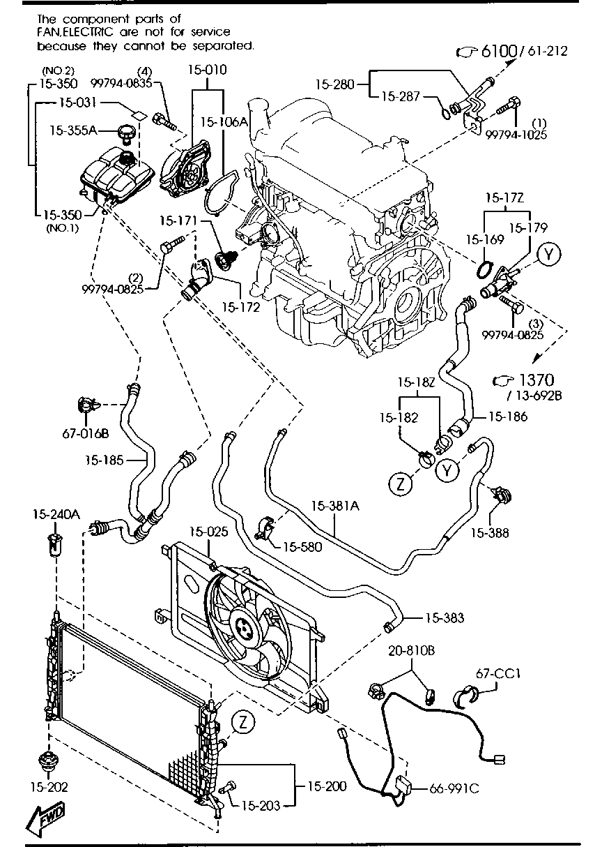 MAZDA Z601-15-025H - Ventilator, radiator aaoparts.ro