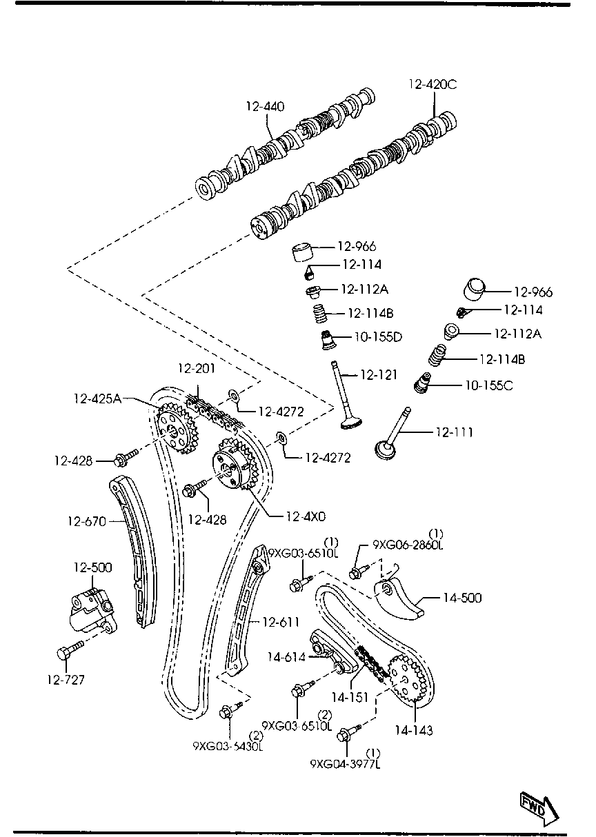 MAZDA L3K9-12-614 - Chit lant de distributie aaoparts.ro