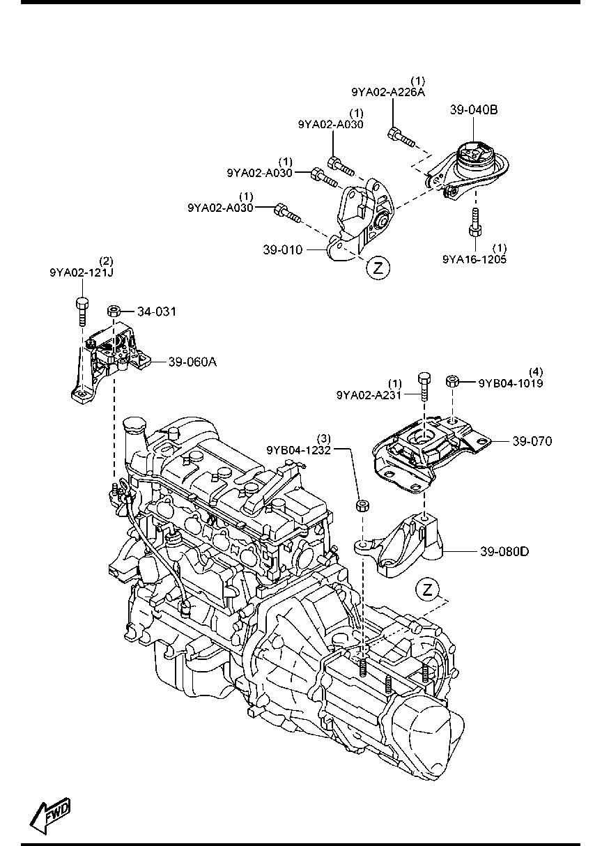 FORD BP4S-39-040B - Suport motor aaoparts.ro