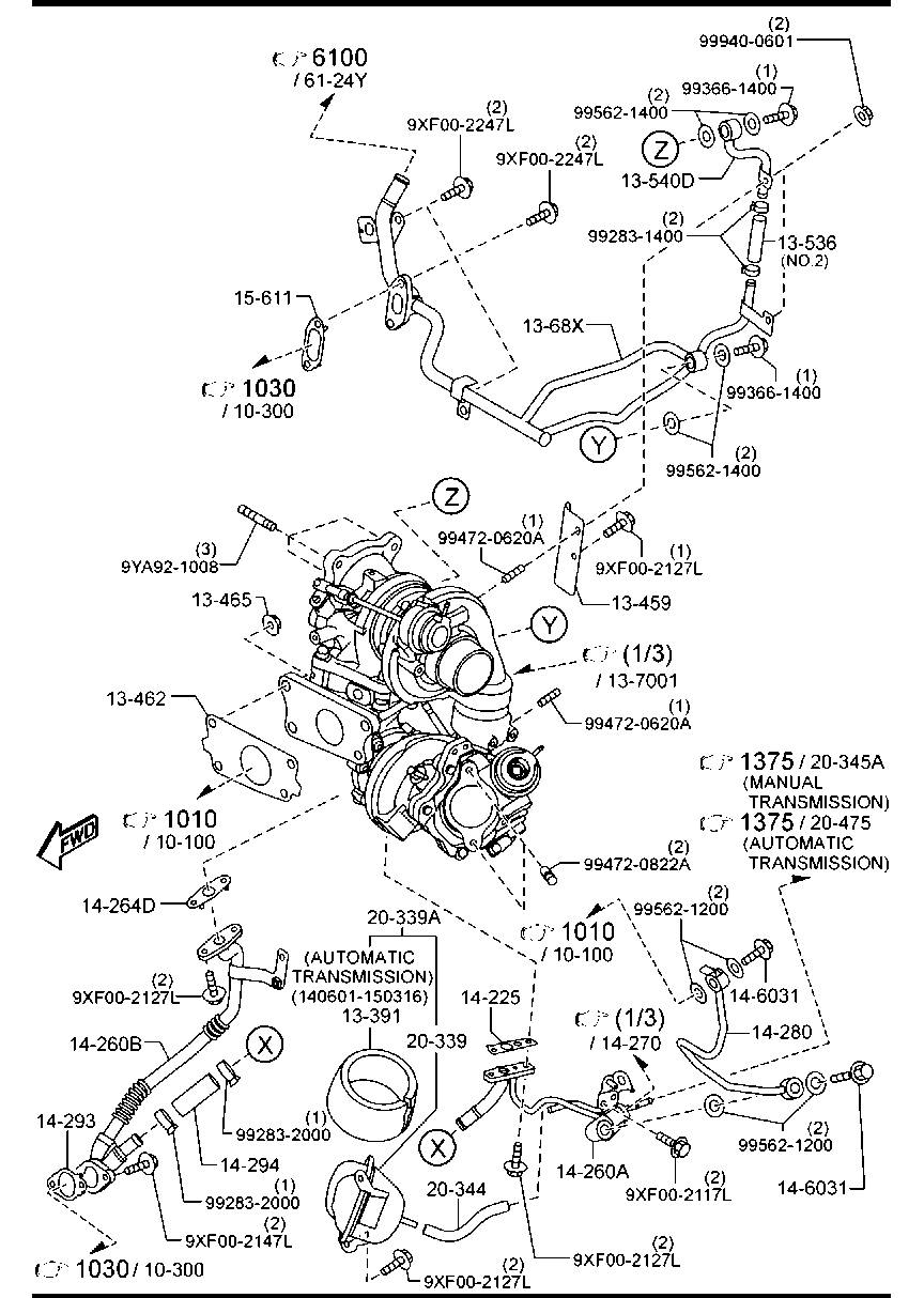 MAZDA SH01-15-283 - Garnitura etans., compresor aaoparts.ro