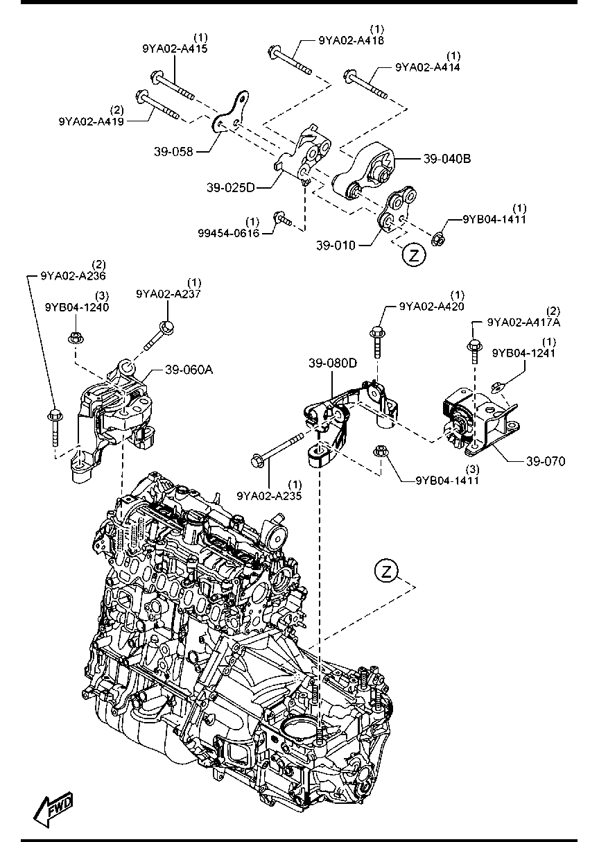 MAZDA KD62-39-040 - Suport motor aaoparts.ro