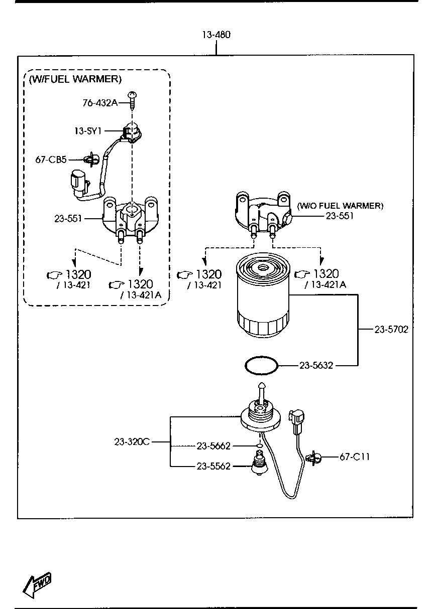 TOYOTA R2N5-13-ZA5 - Filtru combustibil aaoparts.ro