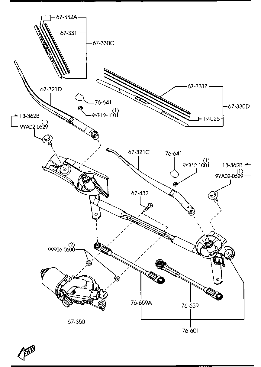 MAZDA GS1D-67-333 - Lamela stergator aaoparts.ro
