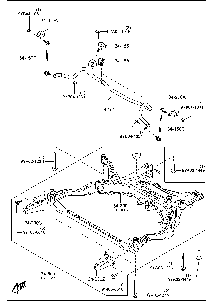 MAZDA KD61-34-156F - Cuzinet, stabilizator aaoparts.ro