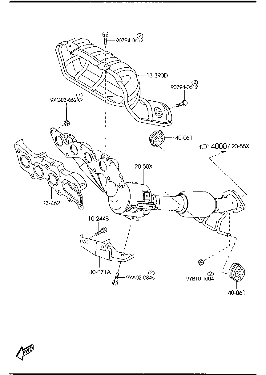 MAZDA LF29-13-460 - Garnitura, racord evacuare aaoparts.ro