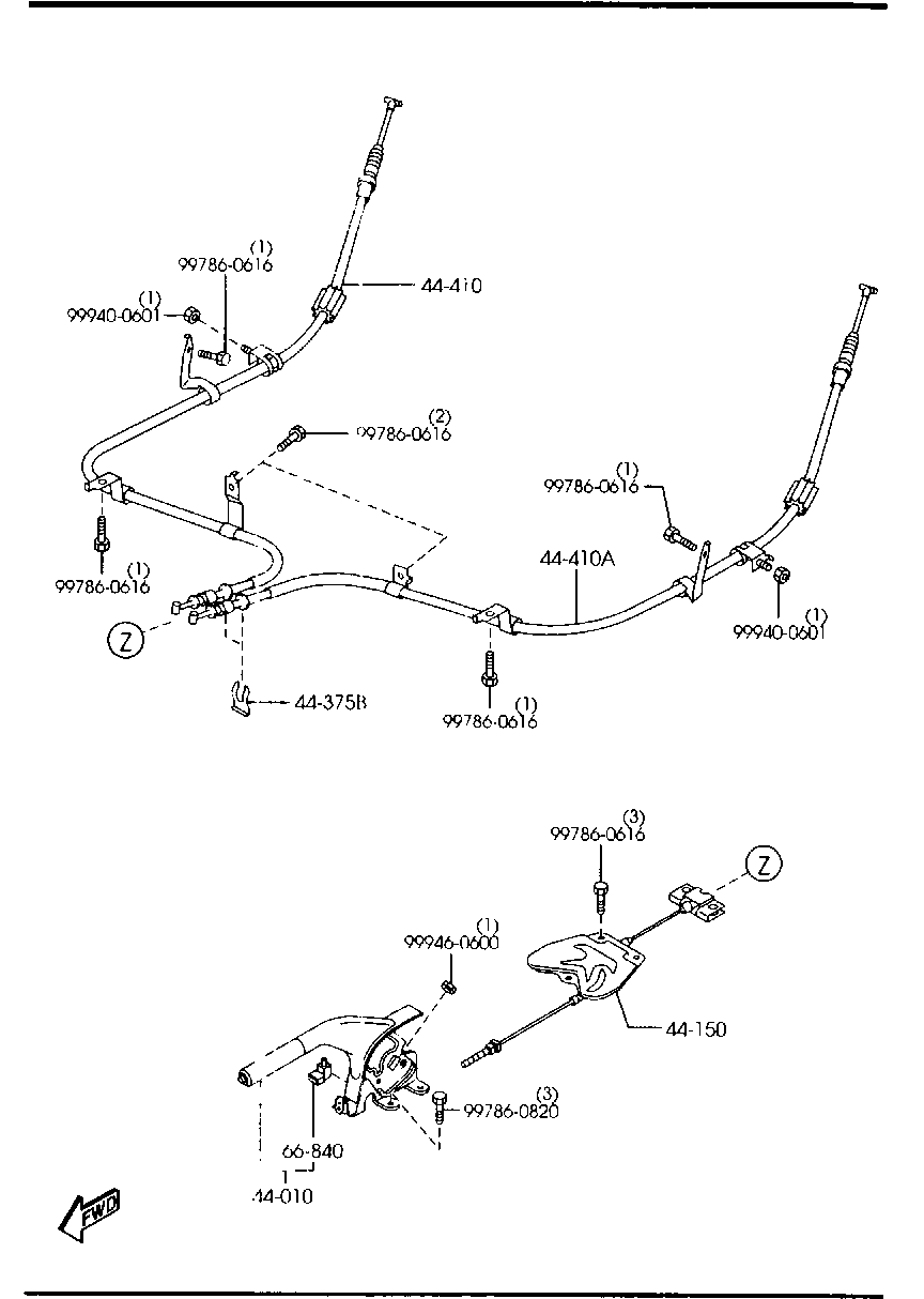 MAZDA CC29-44-150 - Cablu, frana de parcare aaoparts.ro