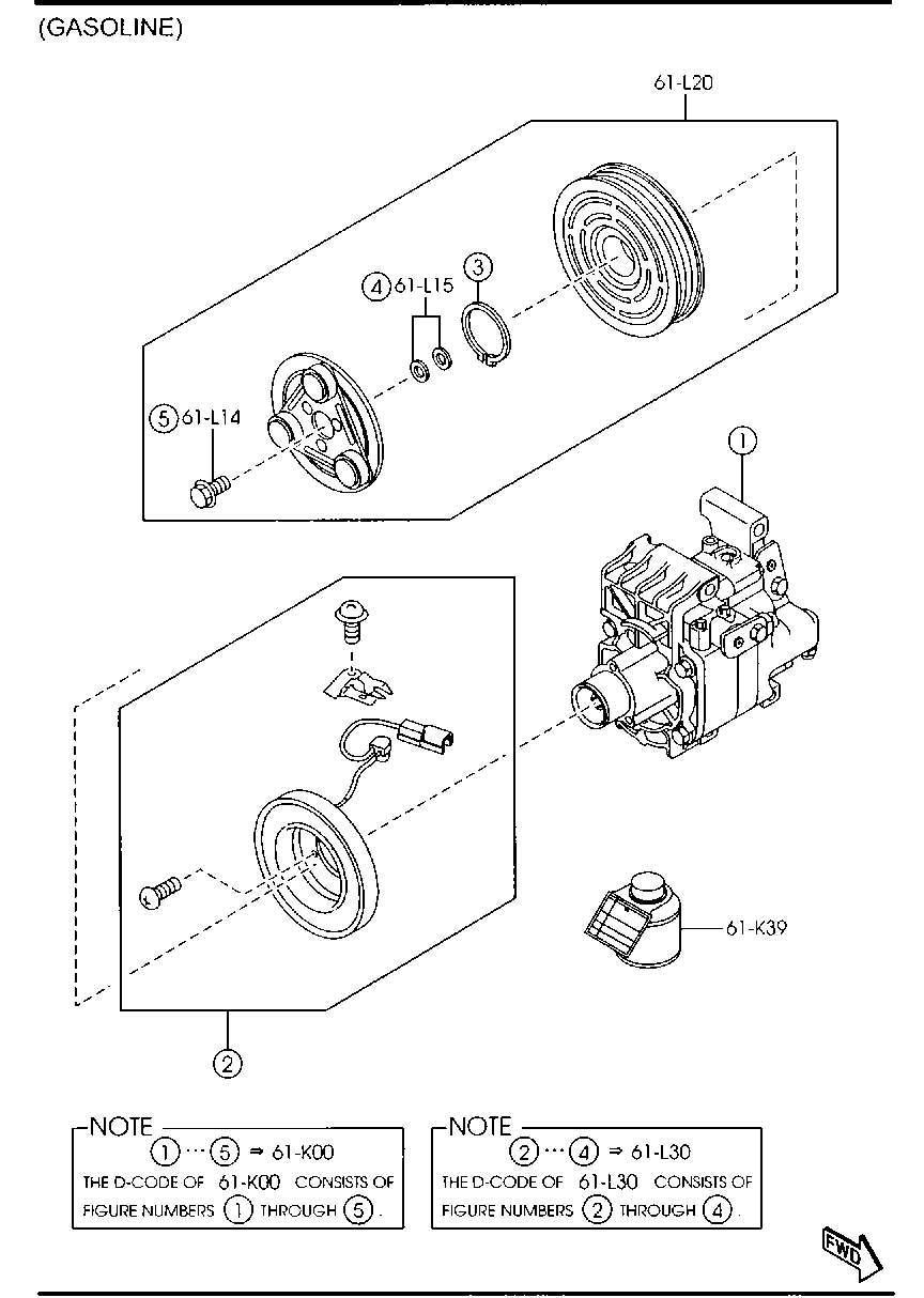 MAZDA GJ6A-61-K00C - Compresor, climatizare aaoparts.ro