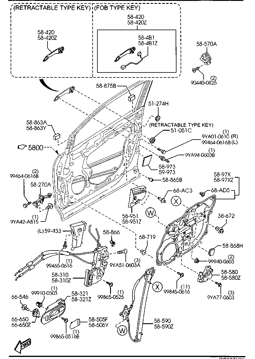 MAZDA EG21-59-590B - Mecanism actionare geam aaoparts.ro