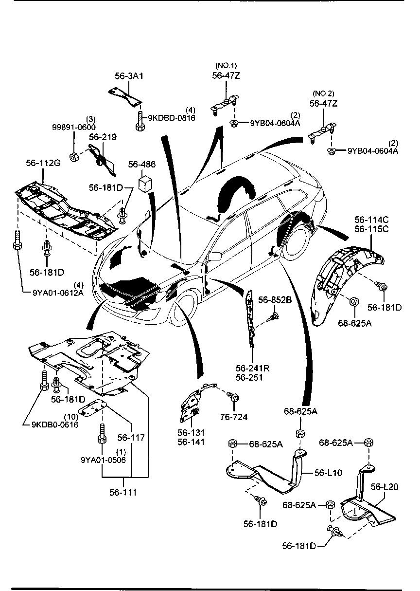 MAZDA GS1D-56-110D - Material amortizare zgomot, nisa motor aaoparts.ro