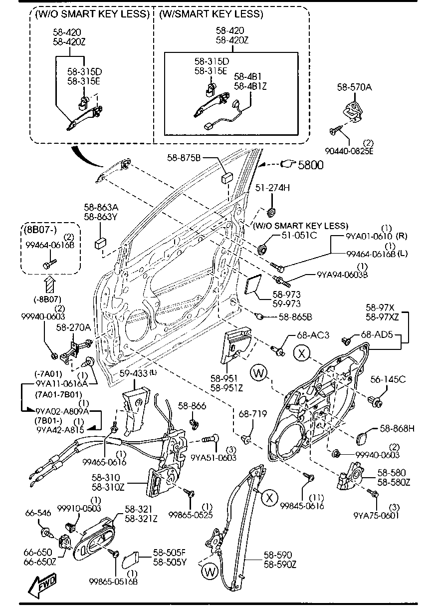 MAZDA EG21-59-590B - Mecanism actionare geam aaoparts.ro