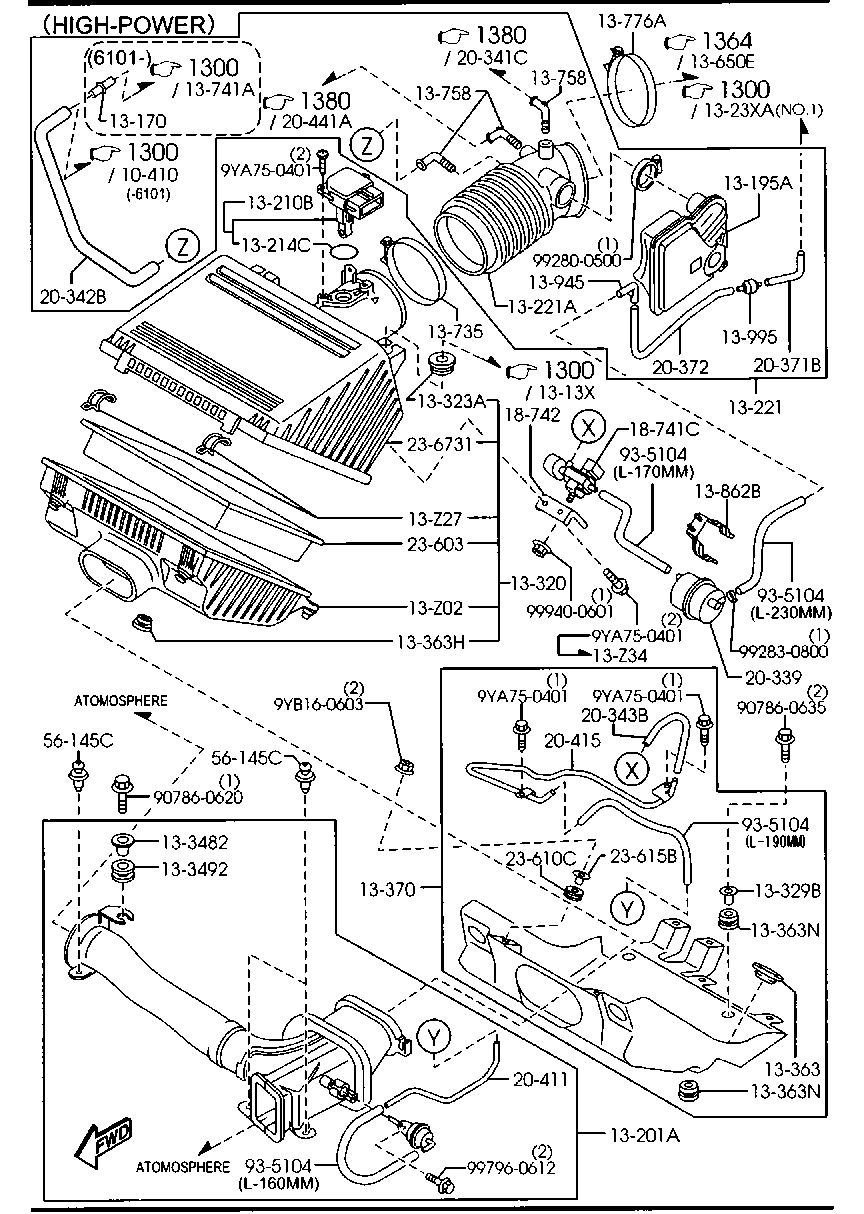 MAZDA ZL01 13 215 - Senzor debit aer aaoparts.ro