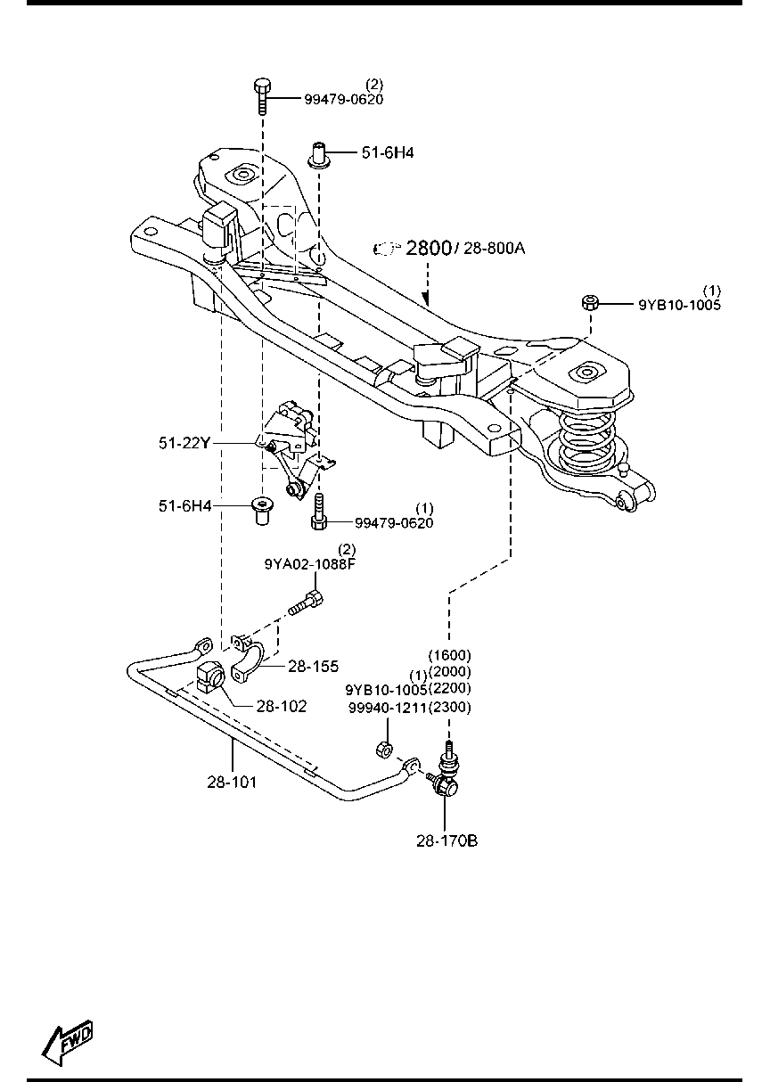 MAZDA BP4K-28-156E - Cuzinet, stabilizator aaoparts.ro
