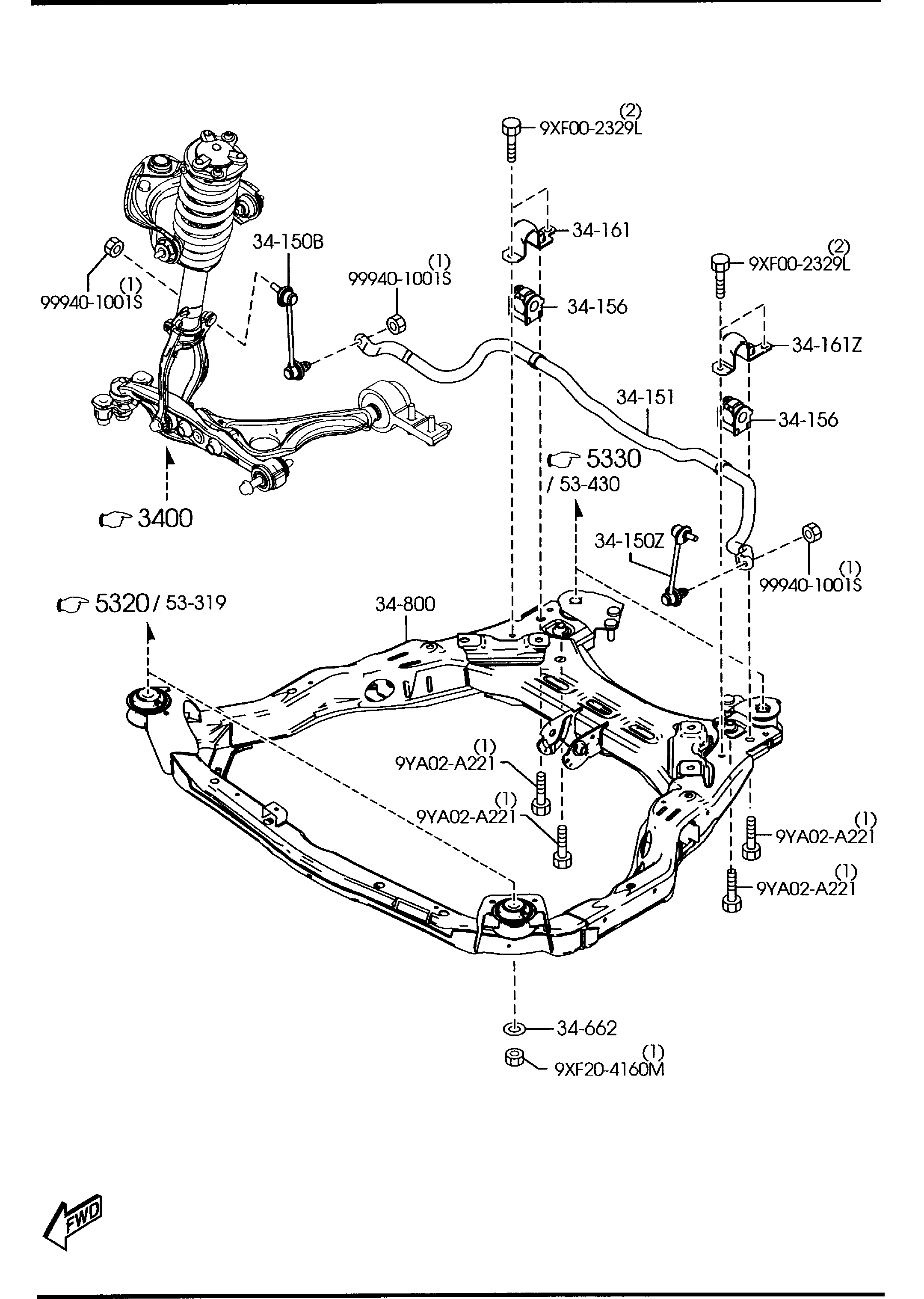 MAZDA GJ6A-34-150A - Brat / bieleta suspensie, stabilizator aaoparts.ro