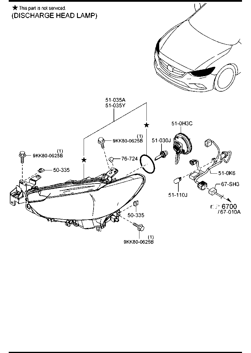 MAZDA GHR4-51-0H3 - Dispozitiv aprindere, Lampa cu descarcare pe gaz aaoparts.ro