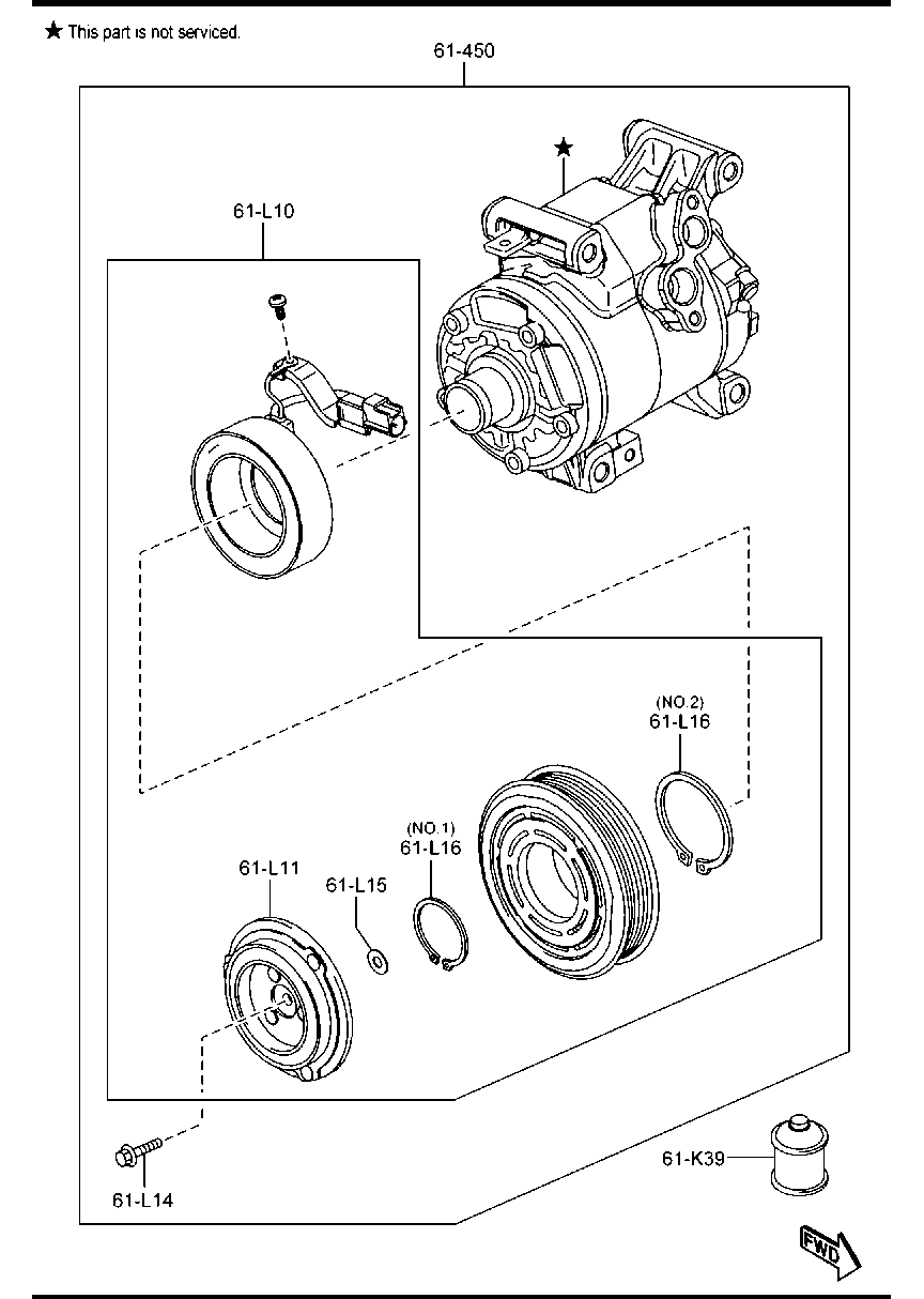 MAZDA GHT6-61-450 - Compresor, climatizare aaoparts.ro